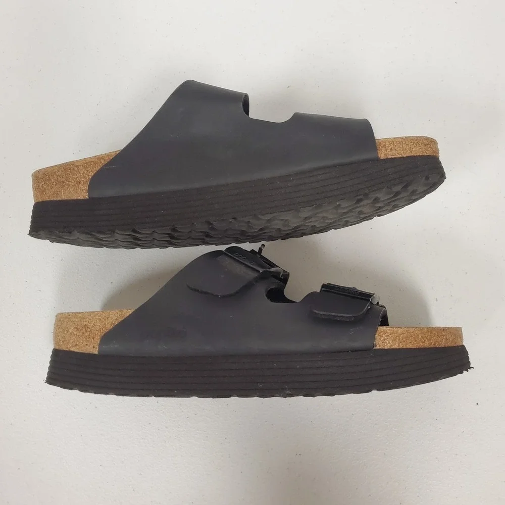Papillio By Birkenstock Mens Arizona Vegan Leather Strappy Sandals Size 43 Black